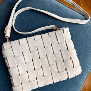 Anthropologie Woven Faux Leather Shoulder Bag – Cream / Ivory